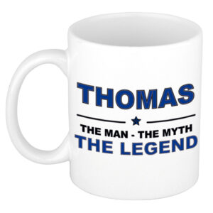 Thomas The man, The myth the legend pensioen cadeau mok/beker 300 ml