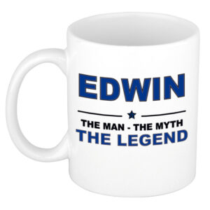 Edwin The man, The myth the legend pensioen cadeau mok/beker 300 ml