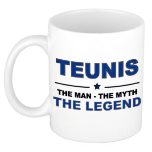 Teunis The man, The myth the legend pensioen cadeau mok/beker 300 ml