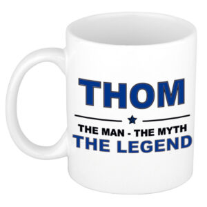Thom The man, The myth the legend pensioen cadeau mok/beker 300 ml