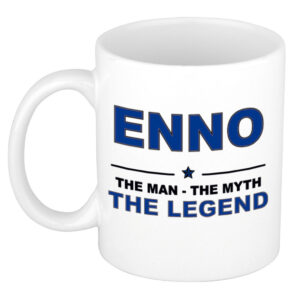 Enno The man, The myth the legend pensioen cadeau mok/beker 300 ml
