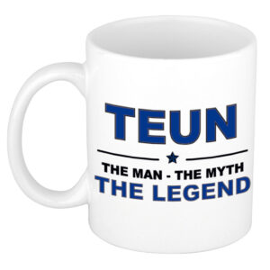 Teun The man, The myth the legend pensioen cadeau mok/beker 300 ml