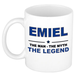 Emiel The man, The myth the legend pensioen cadeau mok/beker 300 ml
