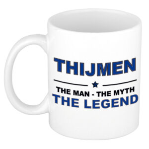 Thijmen The man, The myth the legend pensioen cadeau mok/beker 300 ml