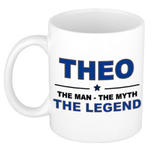 Theo The man, The myth the legend pensioen cadeau mok/beker 300 ml