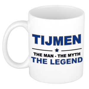 Tijmen The man, The myth the legend pensioen cadeau mok/beker 300 ml