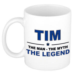 Tim The man, The myth the legend pensioen cadeau mok/beker 300 ml