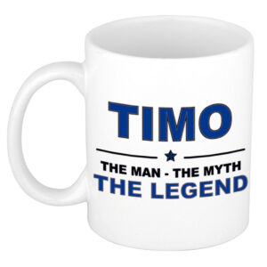 Timo The man, The myth the legend pensioen cadeau mok/beker 300 ml