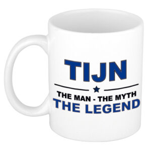 Tijn The man, The myth the legend pensioen cadeau mok/beker 300 ml