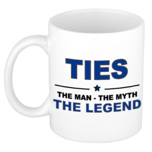 Ties The man, The myth the legend pensioen cadeau mok/beker 300 ml