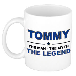 Tommy The man, The myth the legend pensioen cadeau mok/beker 300 ml