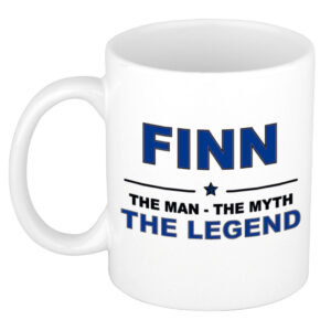 Finn The man, The myth the legend pensioen cadeau mok/beker 300 ml