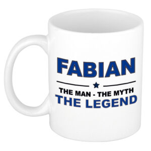 Fabian The man, The myth the legend pensioen cadeau mok/beker 300 ml