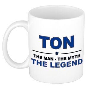 Ton The man, The myth the legend pensioen cadeau mok/beker 300 ml
