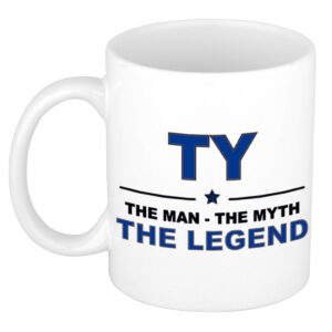 Ty The man, The myth the legend pensioen cadeau mok/beker 300 ml