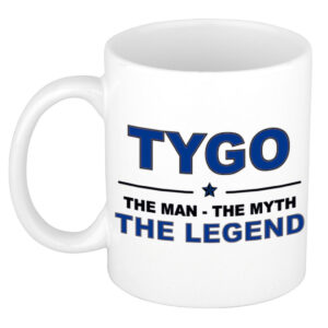 Tygo The man, The myth the legend pensioen cadeau mok/beker 300 ml
