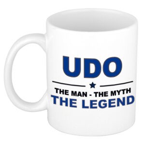 Udo The man, The myth the legend pensioen cadeau mok/beker 300 ml