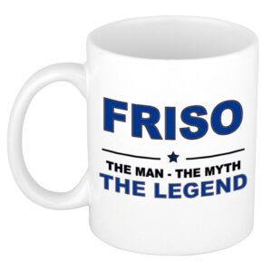 Friso The man, The myth the legend pensioen cadeau mok/beker 300 ml