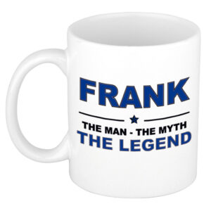 Frank The man, The myth the legend pensioen cadeau mok/beker 300 ml