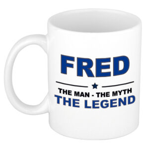 Fred The man, The myth the legend pensioen cadeau mok/beker 300 ml