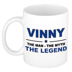 Vinny The man, The myth the legend pensioen cadeau mok/beker 300 ml