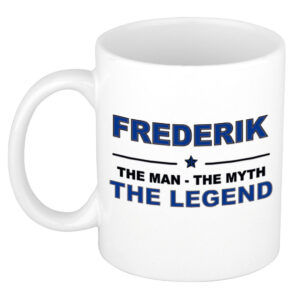 Frederik The man, The myth the legend pensioen cadeau mok/beker 300 ml