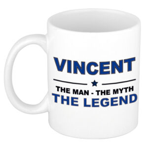 Vincent The man, The myth the legend pensioen cadeau mok/beker 300 ml