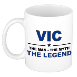 Vic The man, The myth the legend pensioen cadeau mok/beker 300 ml