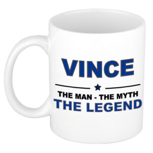 Vince The man, The myth the legend pensioen cadeau mok/beker 300 ml