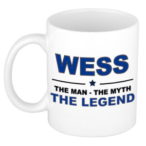 Wess The man, The myth the legend pensioen cadeau mok/beker 300 ml