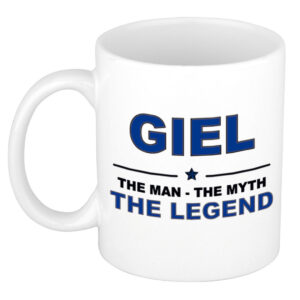 Giel The man, The myth the legend pensioen cadeau mok/beker 300 ml