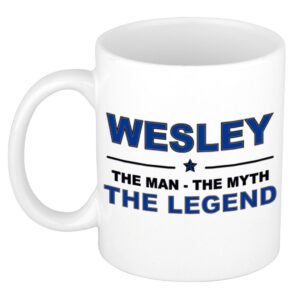 Wesley The man, The myth the legend pensioen cadeau mok/beker 300 ml