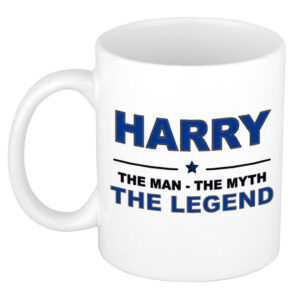 Harry The man, The myth the legend pensioen cadeau mok/beker 300 ml