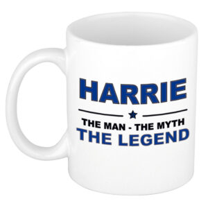 Harrie The man, The myth the legend pensioen cadeau mok/beker 300 ml