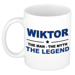 Wiktor The man, The myth the legend pensioen cadeau mok/beker 300 ml