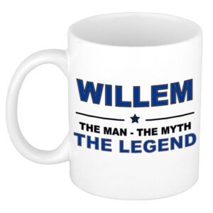 Willem The man, The myth the legend pensioen cadeau mok/beker 300 ml
