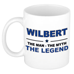 Wilbert The man, The myth the legend pensioen cadeau mok/beker 300 ml