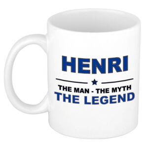 Henri The man, The myth the legend pensioen cadeau mok/beker 300 ml