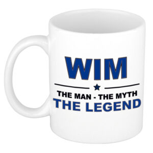 Wim The man, The myth the legend pensioen cadeau mok/beker 300 ml