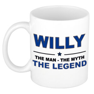 Willy The man, The myth the legend pensioen cadeau mok/beker 300 ml