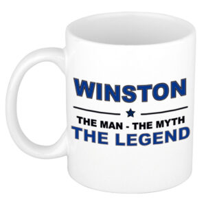 Winston The man, The myth the legend pensioen cadeau mok/beker 300 ml