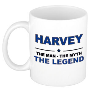 Harvey The man, The myth the legend pensioen cadeau mok/beker 300 ml
