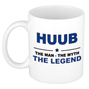 Huub The man, The myth the legend pensioen cadeau mok/beker 300 ml
