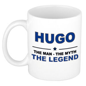 Hugo The man, The myth the legend pensioen cadeau mok/beker 300 ml