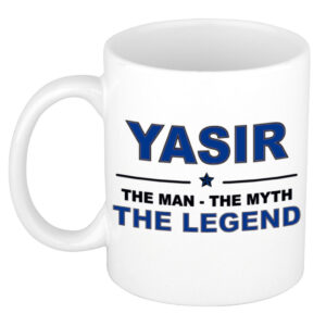 Yasir The man, The myth the legend pensioen cadeau mok/beker 300 ml