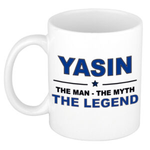 Yasin The man, The myth the legend pensioen cadeau mok/beker 300 ml