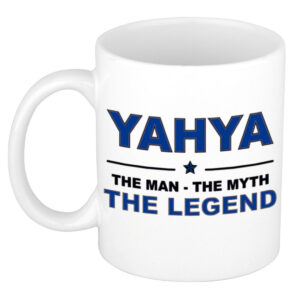 Yahya The man, The myth the legend pensioen cadeau mok/beker 300 ml