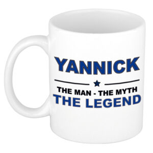 Yannick The man, The myth the legend pensioen cadeau mok/beker 300 ml