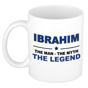 Ibrahim The man, The myth the legend pensioen cadeau mok/beker 300 ml