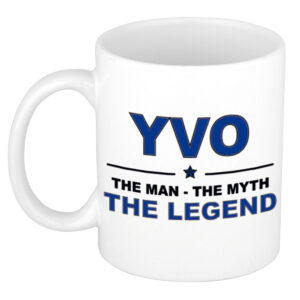 Yvo The man, The myth the legend pensioen cadeau mok/beker 300 ml